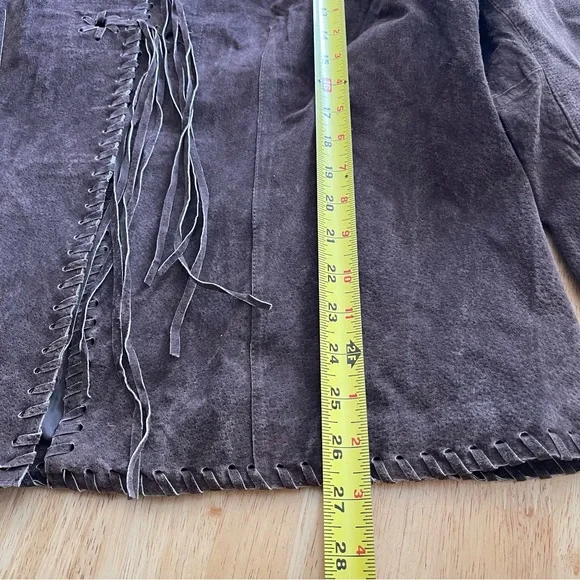 Vintage Brown Suede Cowboy Jacket Unique Fringe GORGEOUS XL Faded Glory - Picture 6 of 8